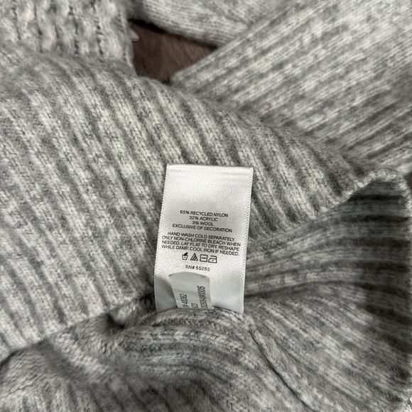 Express Cable Knit Satin Tie Back Sweater M - Picture 6 of 6